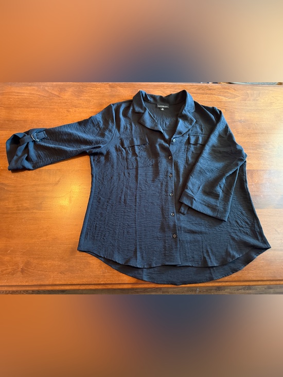 Fortune + Ivy Tops - Fortune + Ivy Black Button-Front Blouse
